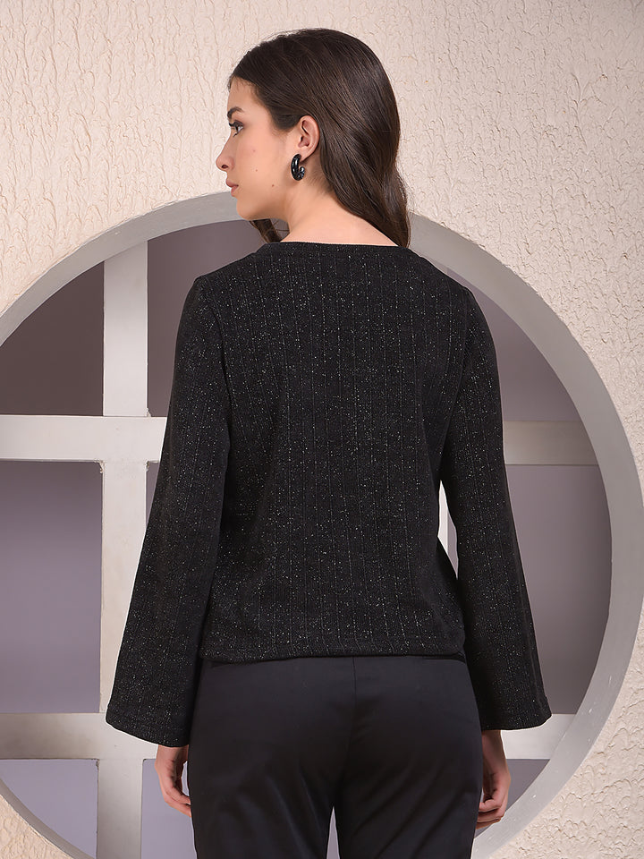 Black Vertical Stripes Top