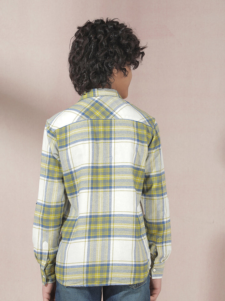 Yellow Checked 100% Cotton Shirt
