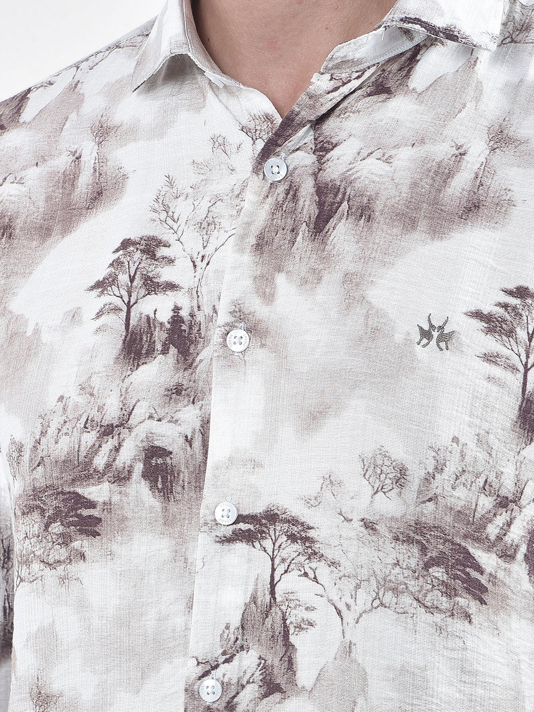 Brown Floral Print Shirt
