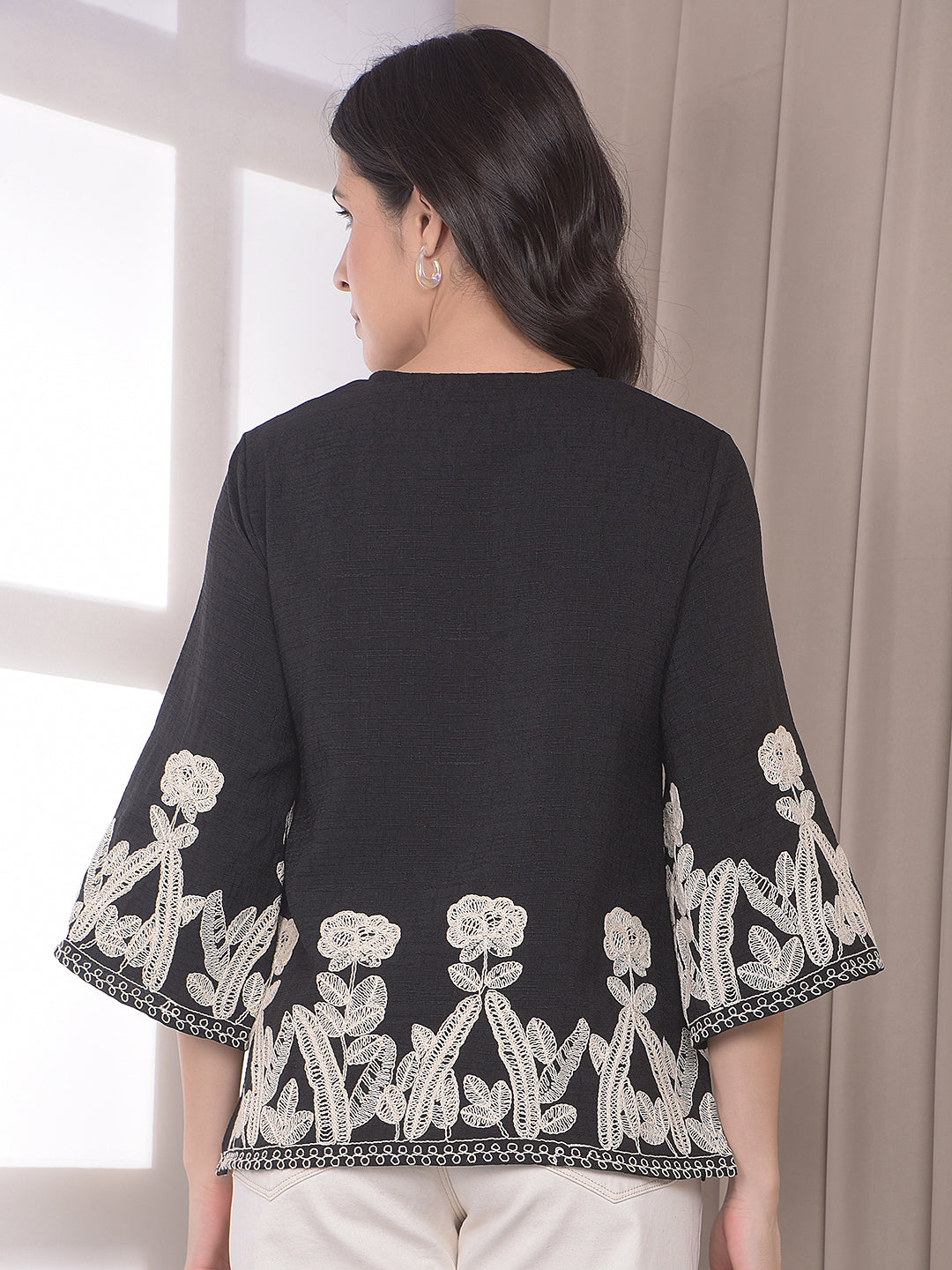 Black Embroidered Top