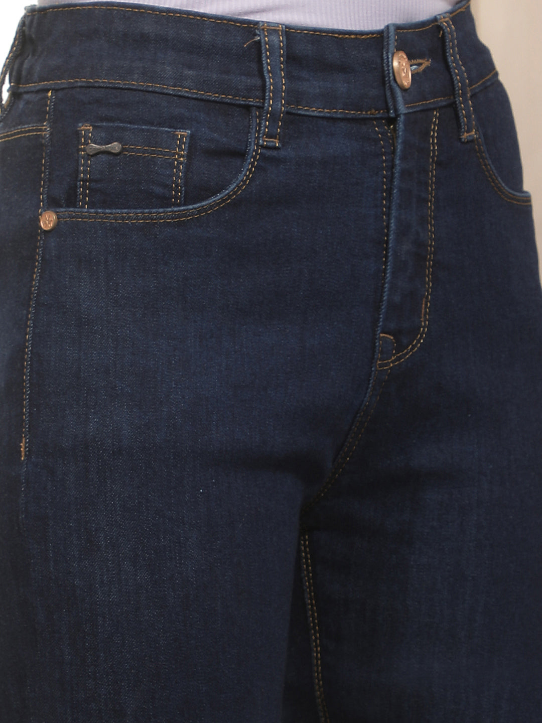 Navy Blue Straight Jeans