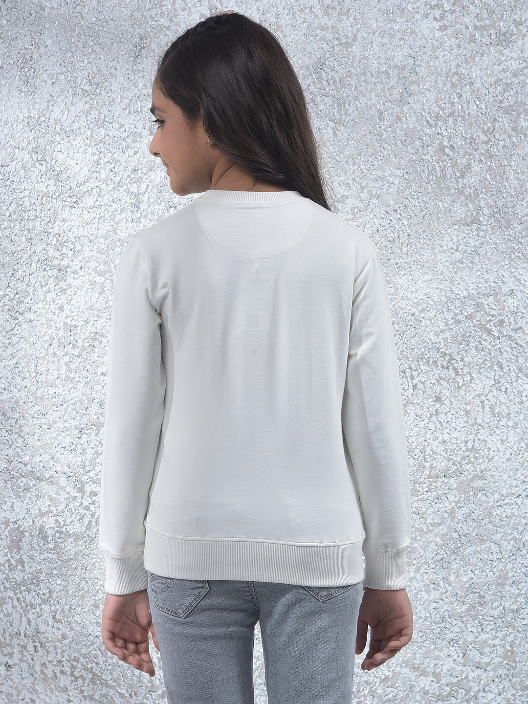 Off White Graphic Print Knitted Sweatshirt