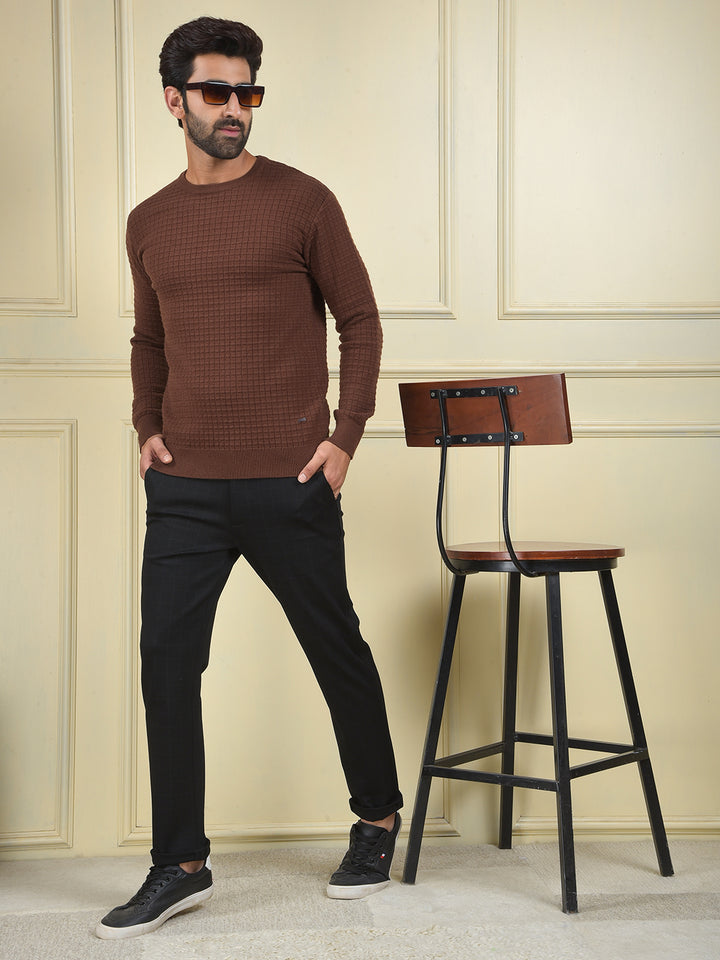 Urban Brown Jacquard Sweater