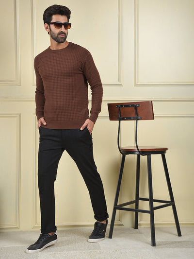 Urban Brown Jacquard Sweater