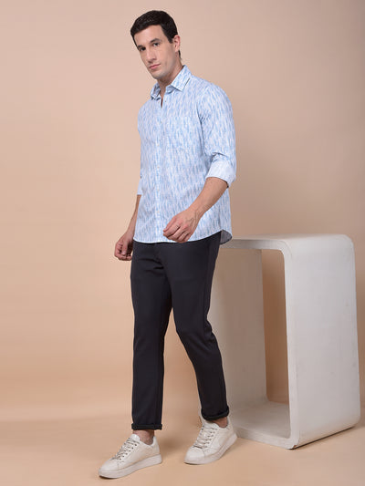 Classique Blue Printed Shirt