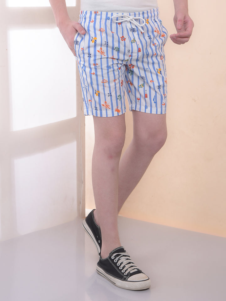 White 100% Cotton Floral Print Boxers