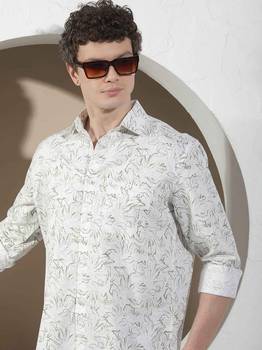 Green Floral Print Shirt