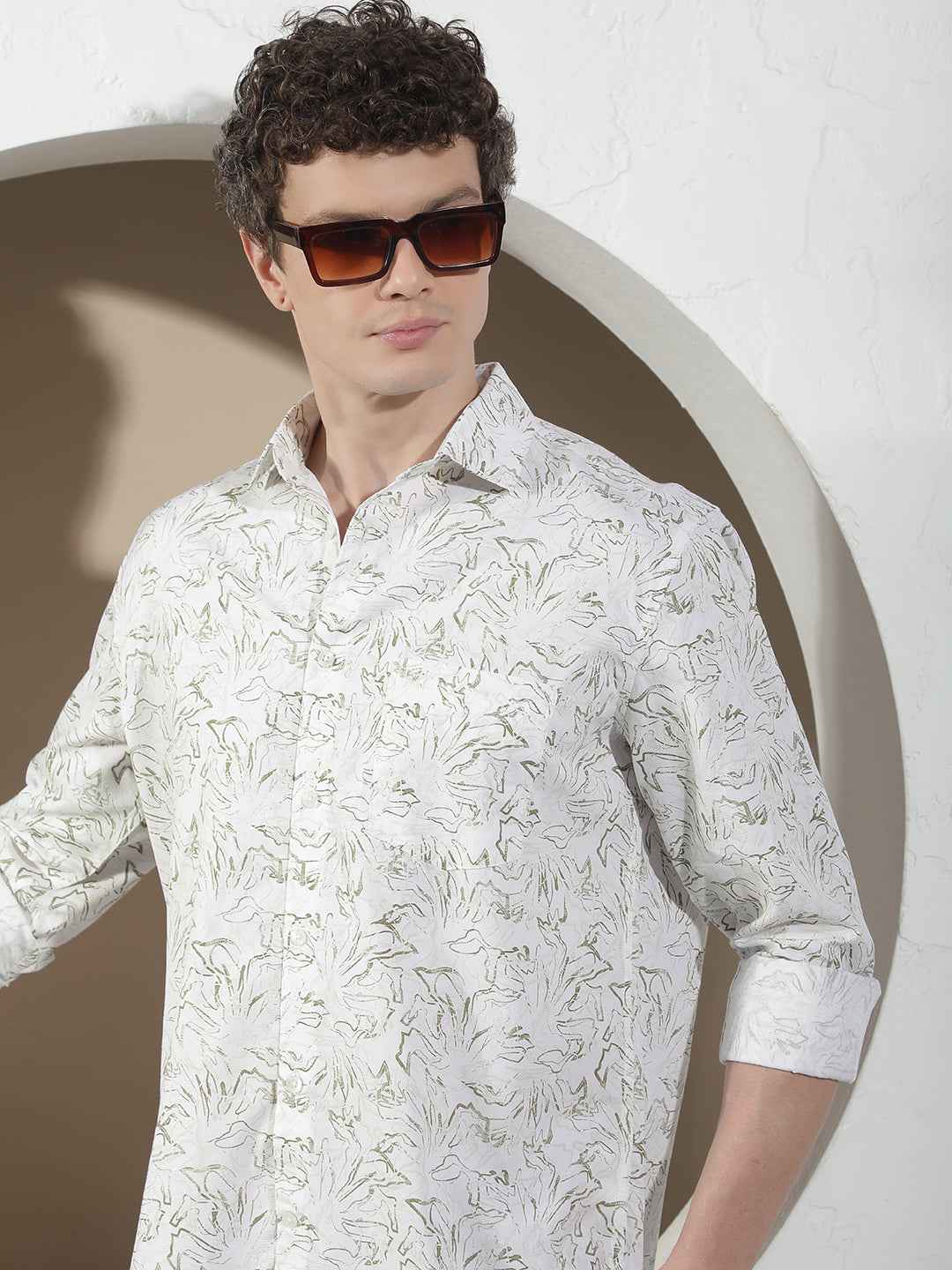 Green Floral Print Shirt