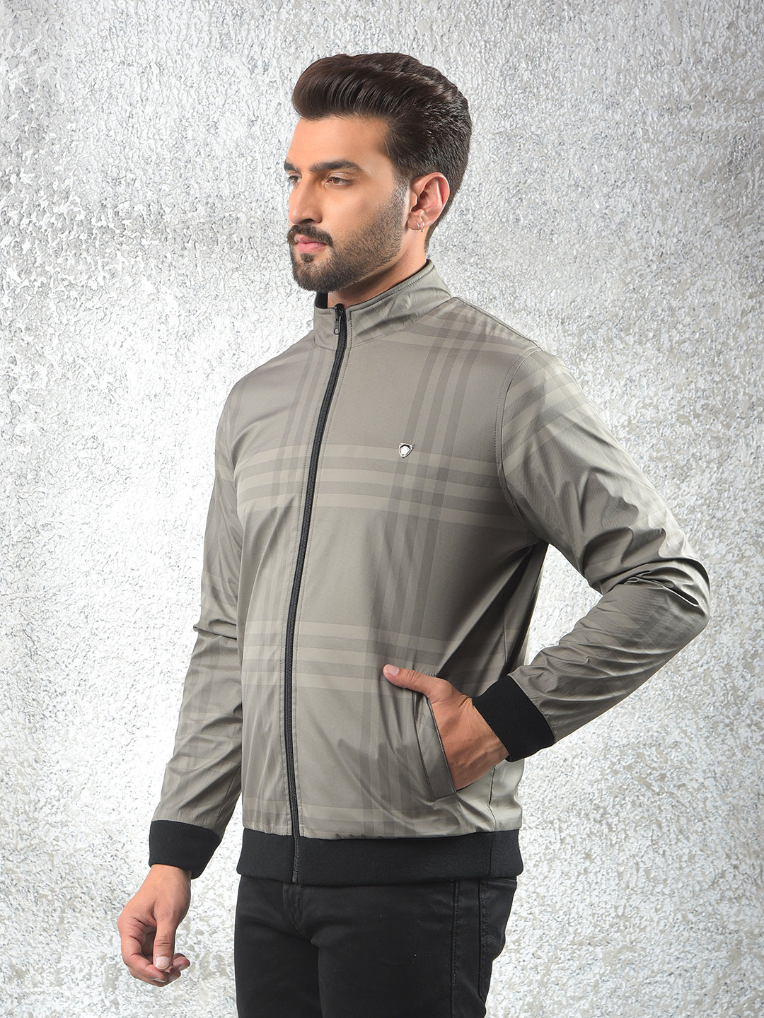 Grey Checked Reversible Jacket