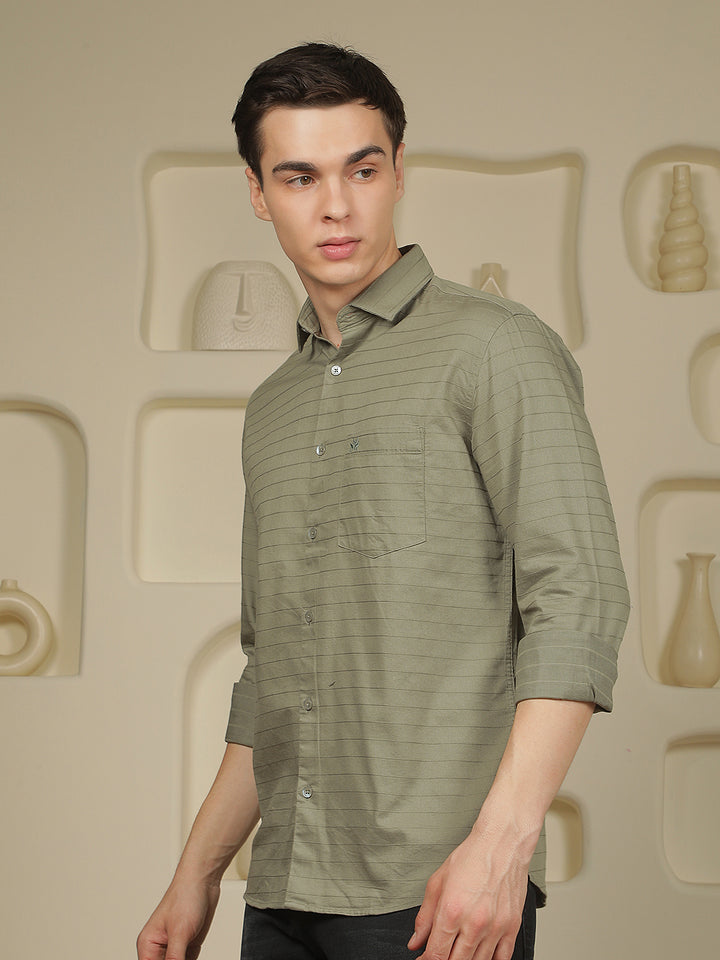 Green Horizontal Stripes Shirt
