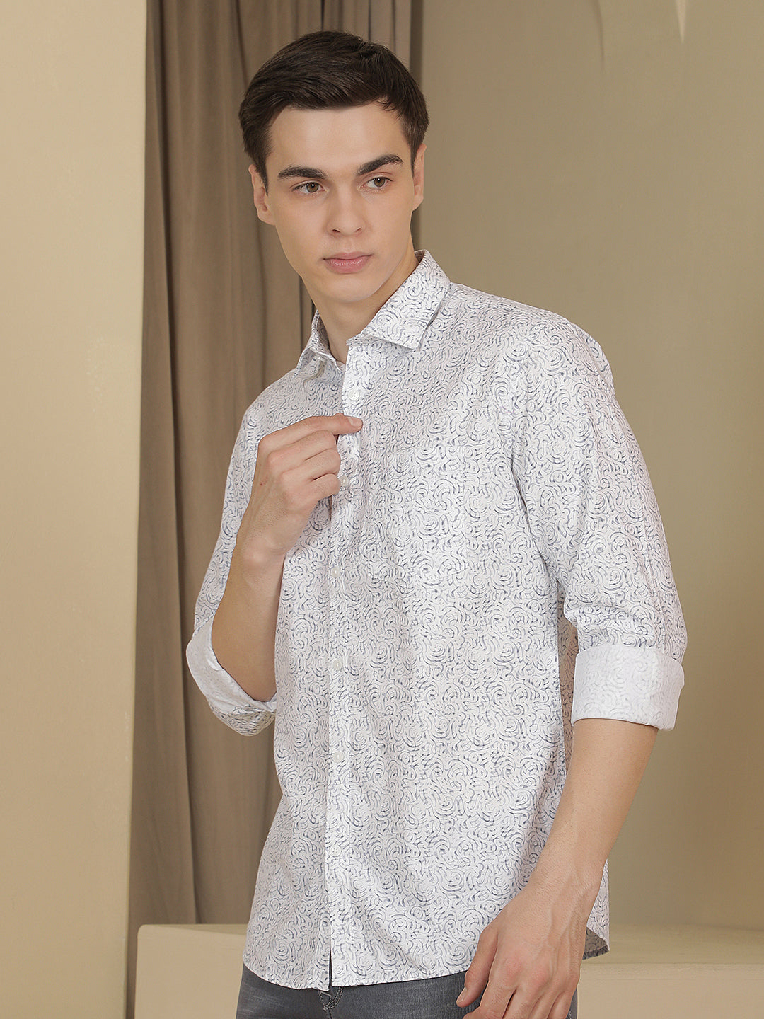 Refined Pacific Blue Printed Shirt