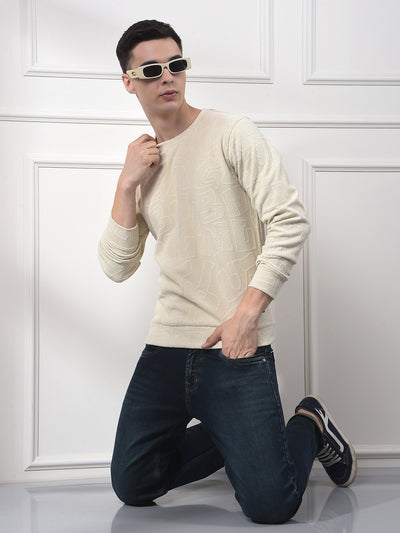 Beige Typographic Sweatshirt