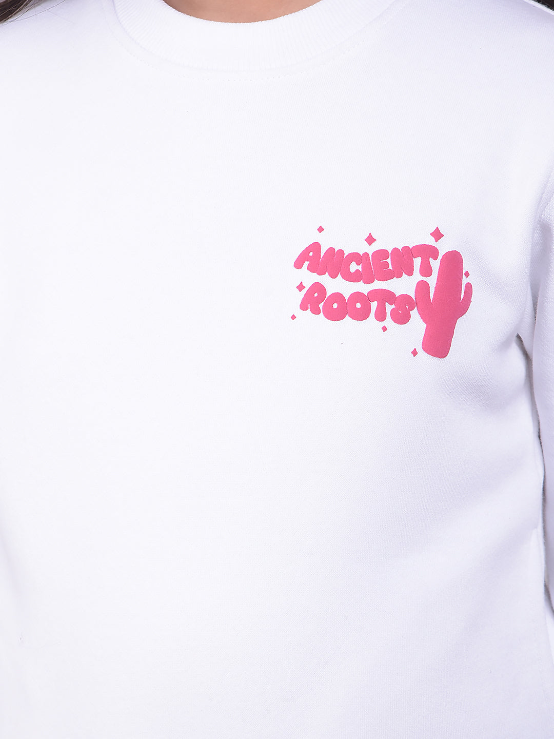 Trendy Everyday White Pullover Sweatshirt