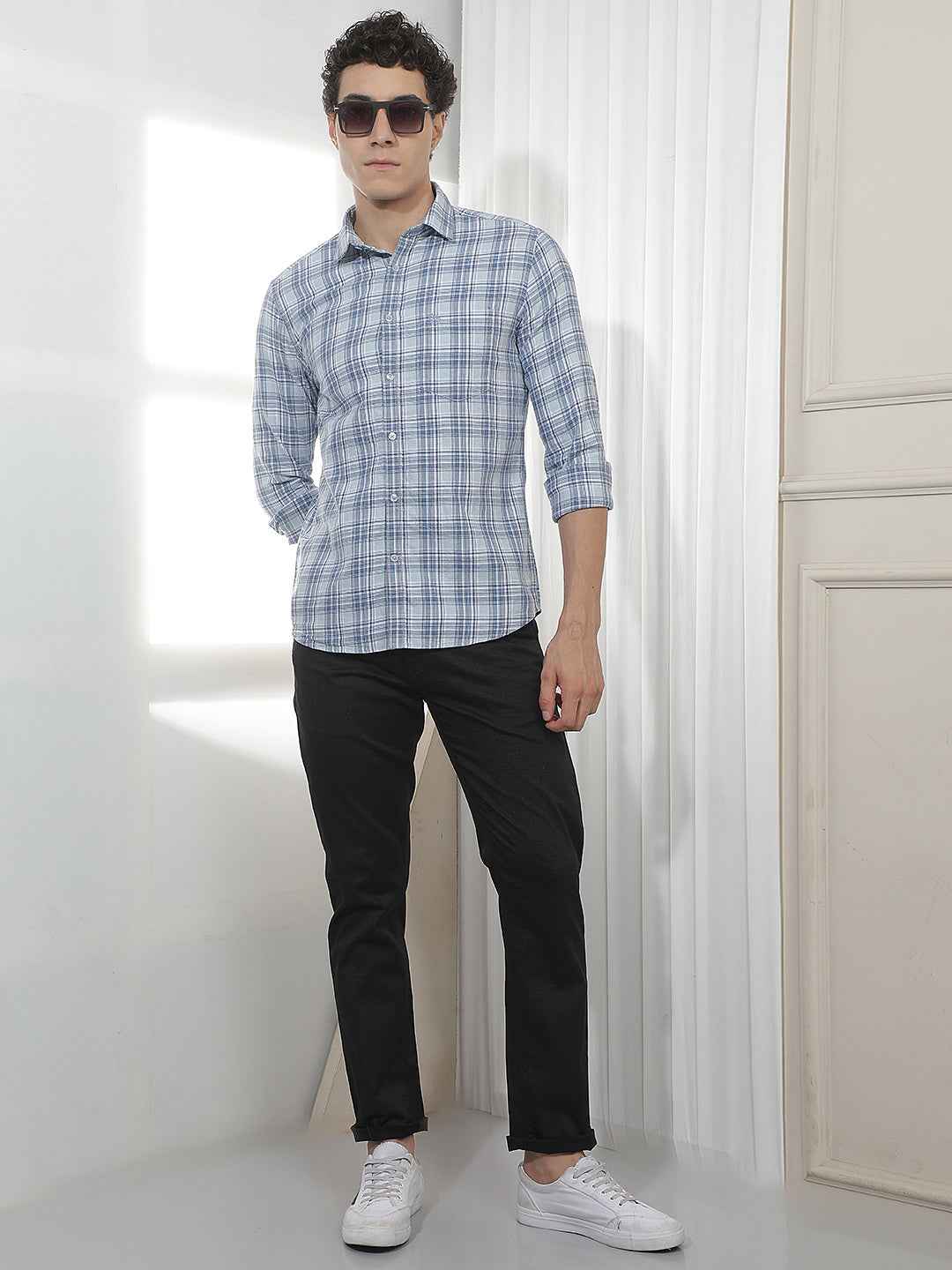 Black Casual Cotton Trousers