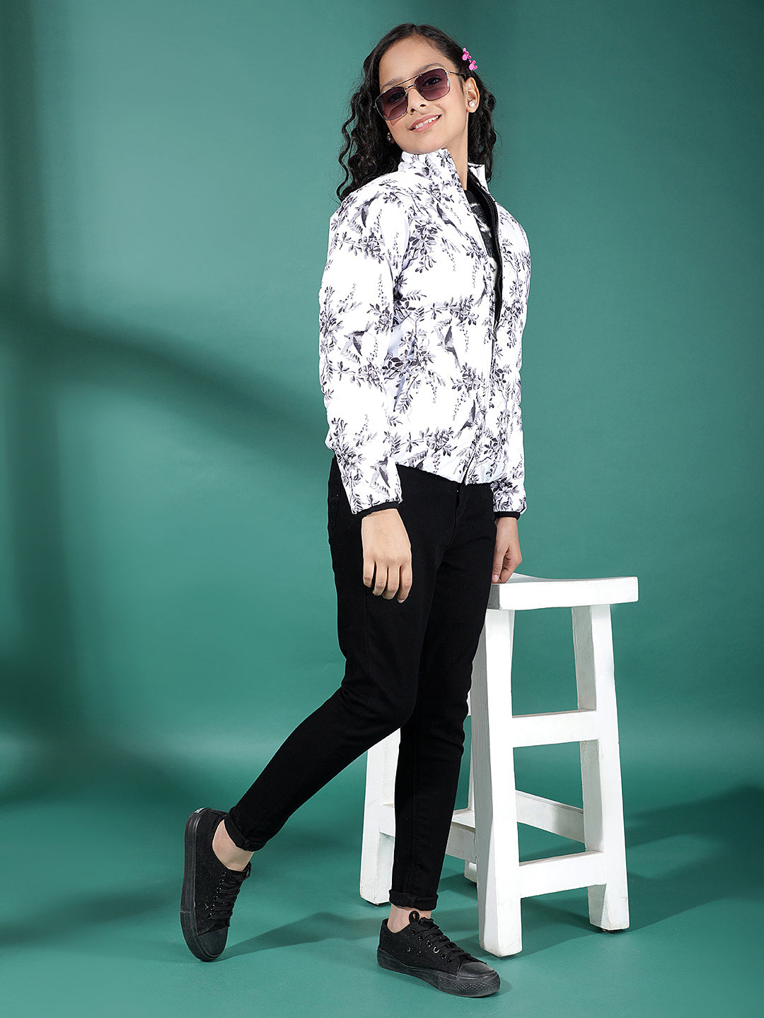 Winter Bloom Reversible Puffer Jacket