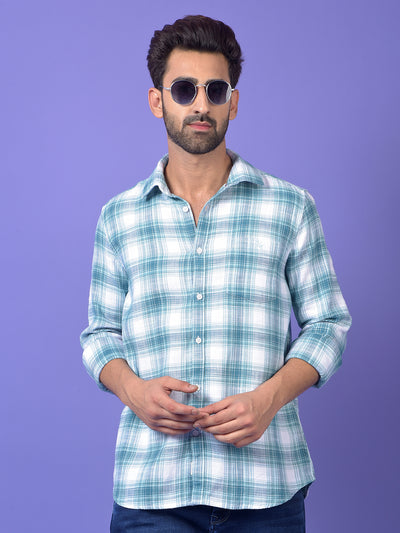 Blue Checked 100% Cotton Shirt
