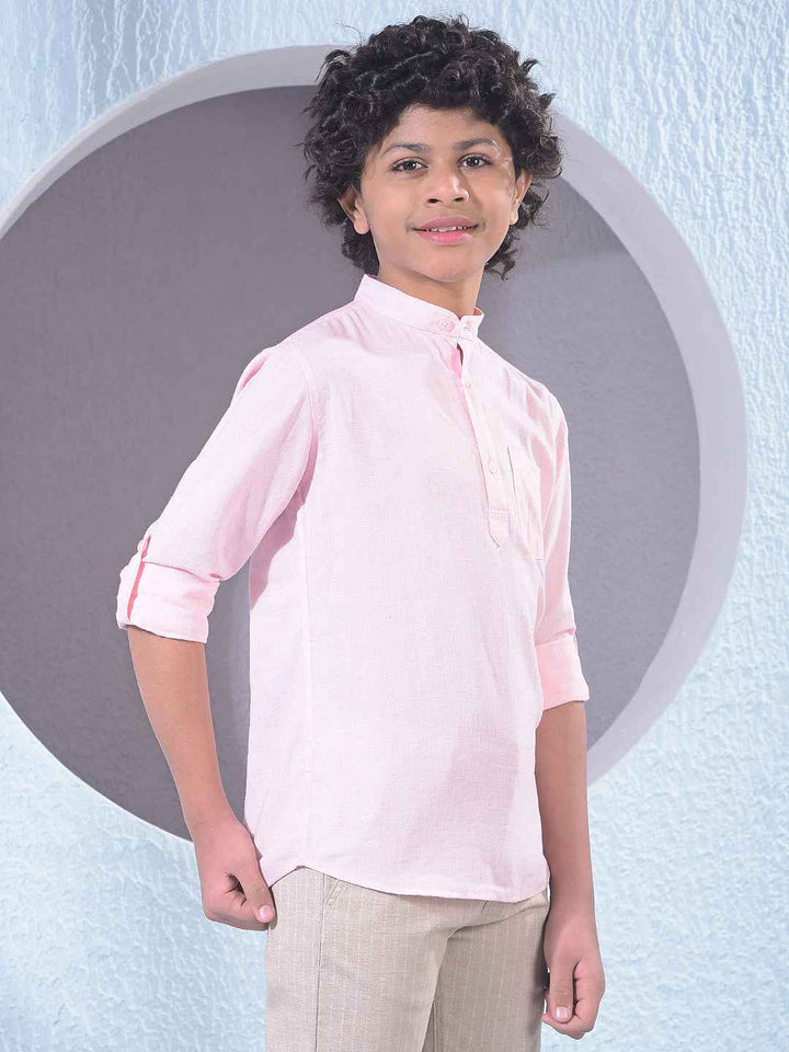 Pink Linen Kurta
