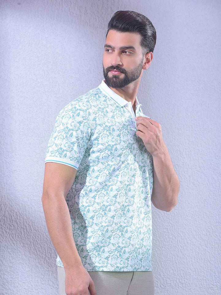 Green Floral Print T-Shirt
