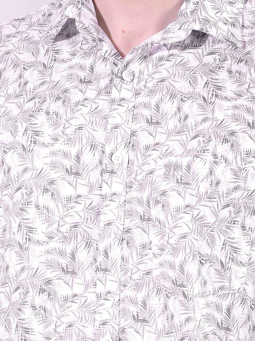 Grey Floral Print Shirt