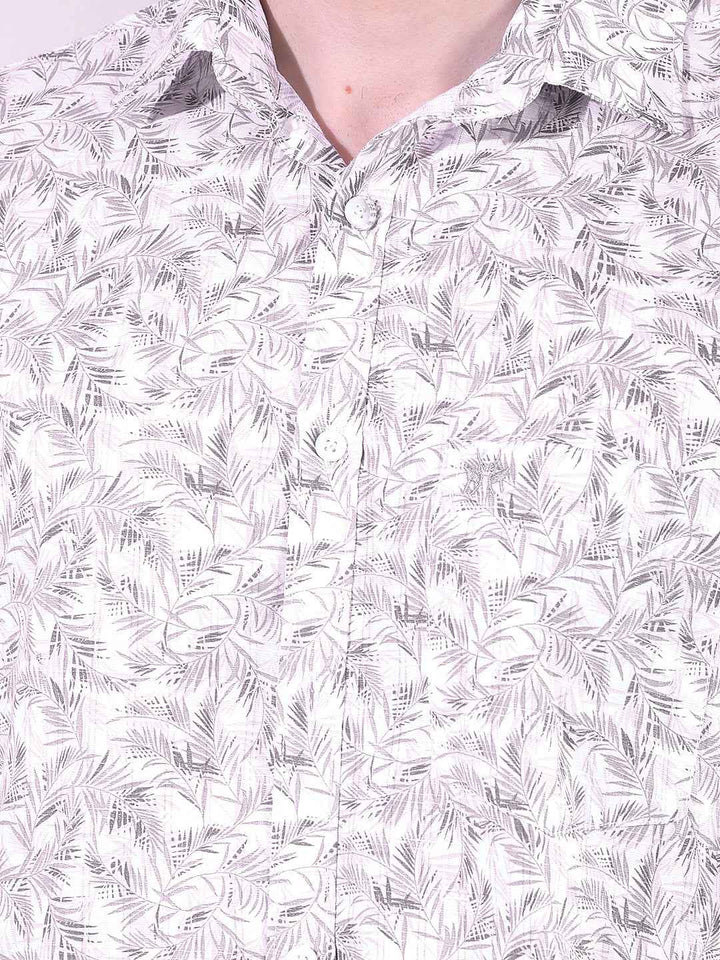 Grey Floral Print Shirt