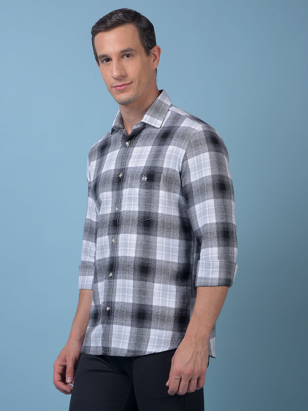 Black Checked 100% Cotton Shirt