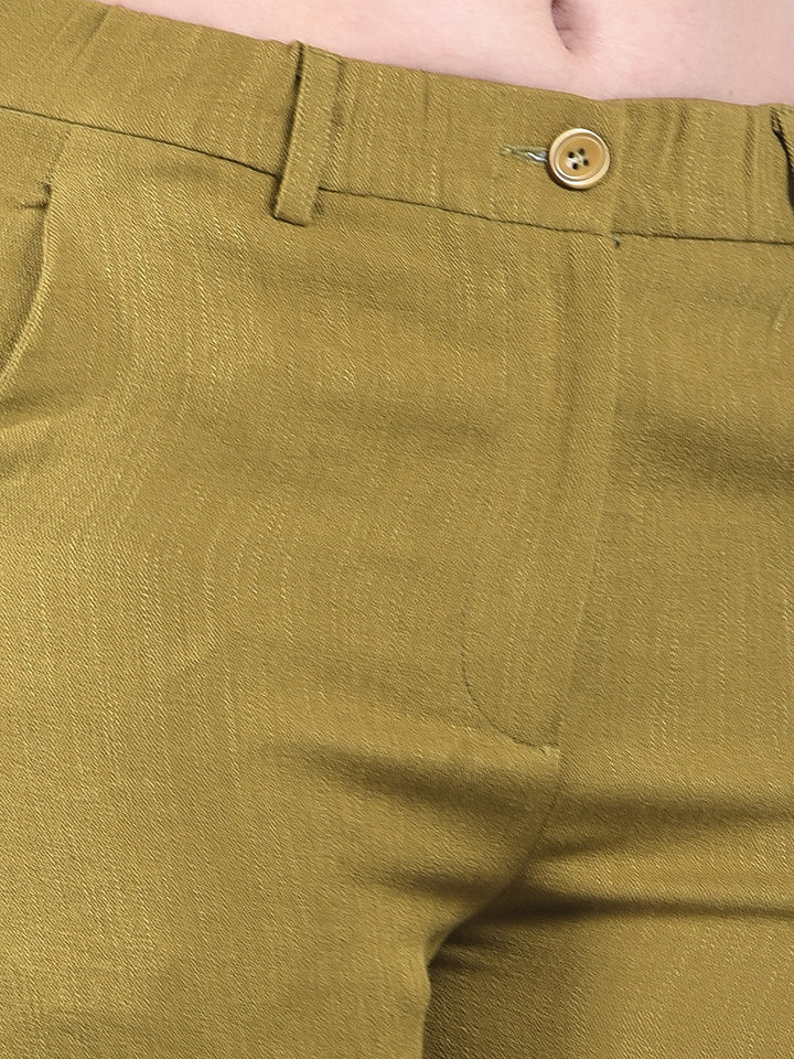 Olive Breeze Wide-Leg Trousers