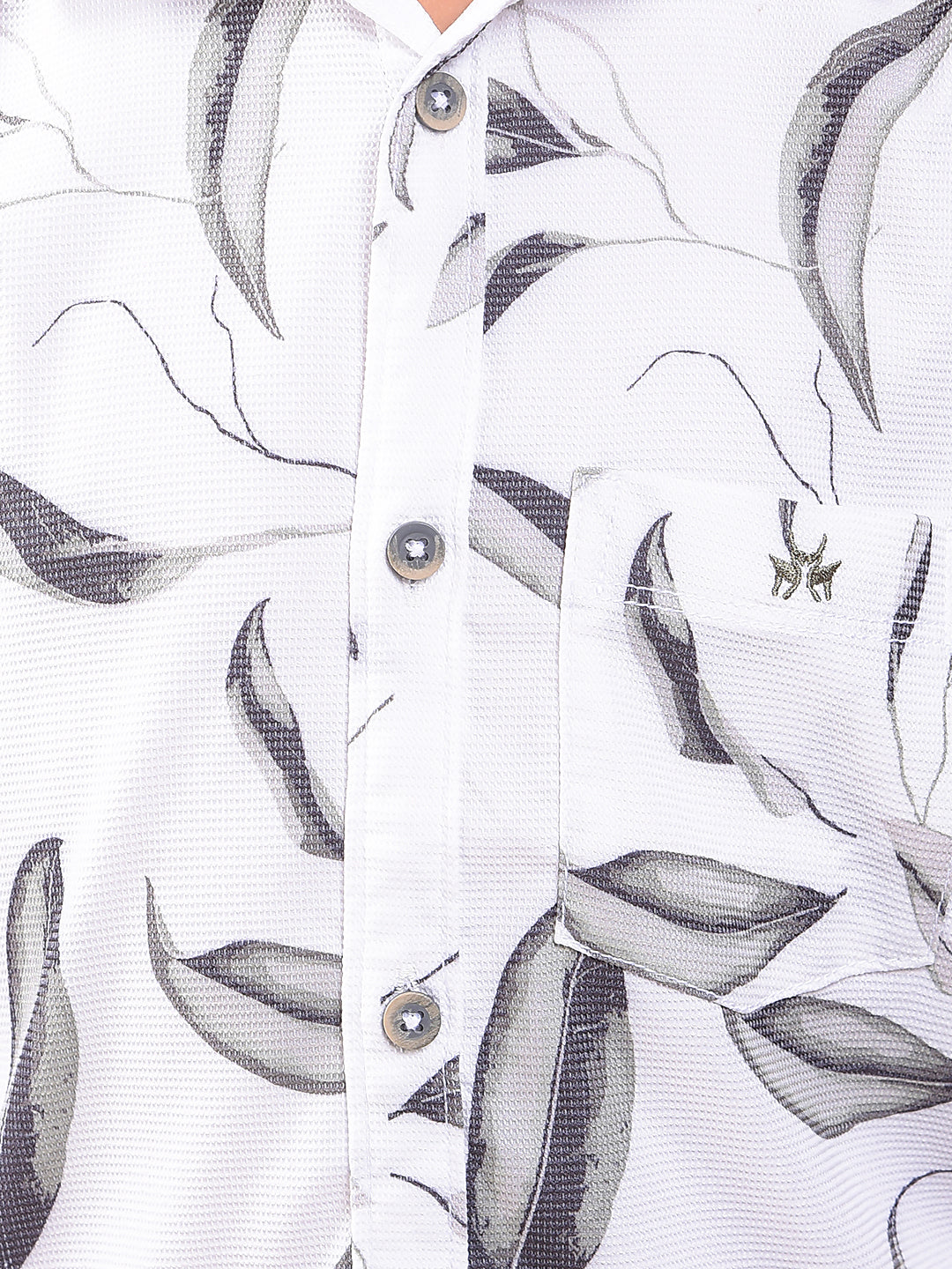 Olive Floral Print Shirt