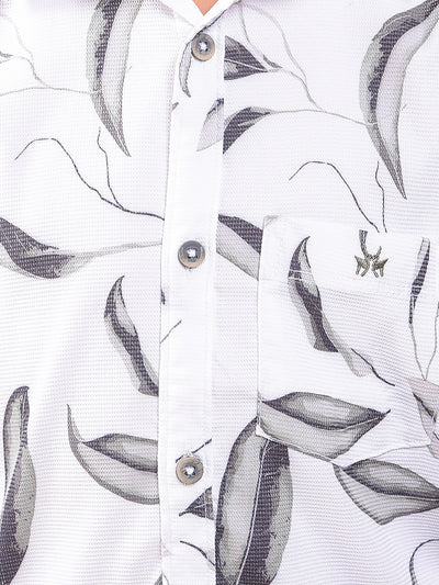 Olive Floral Print Shirt
