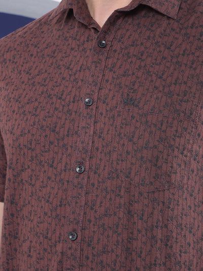 Russet Bloom Printed Maroon Shirt