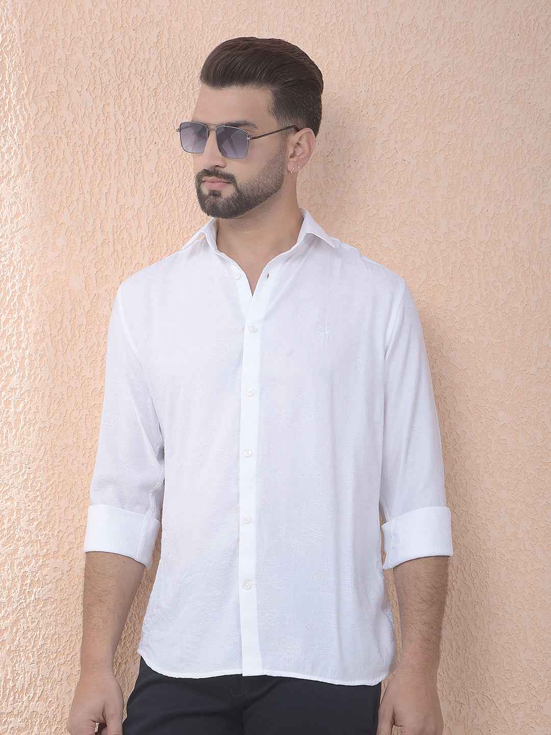 White Embroidered Shirt