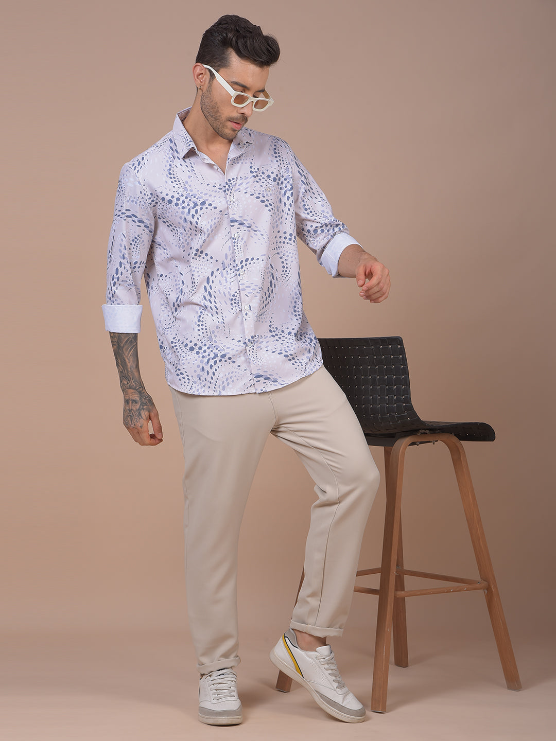 Beige Korean Fit Trousers