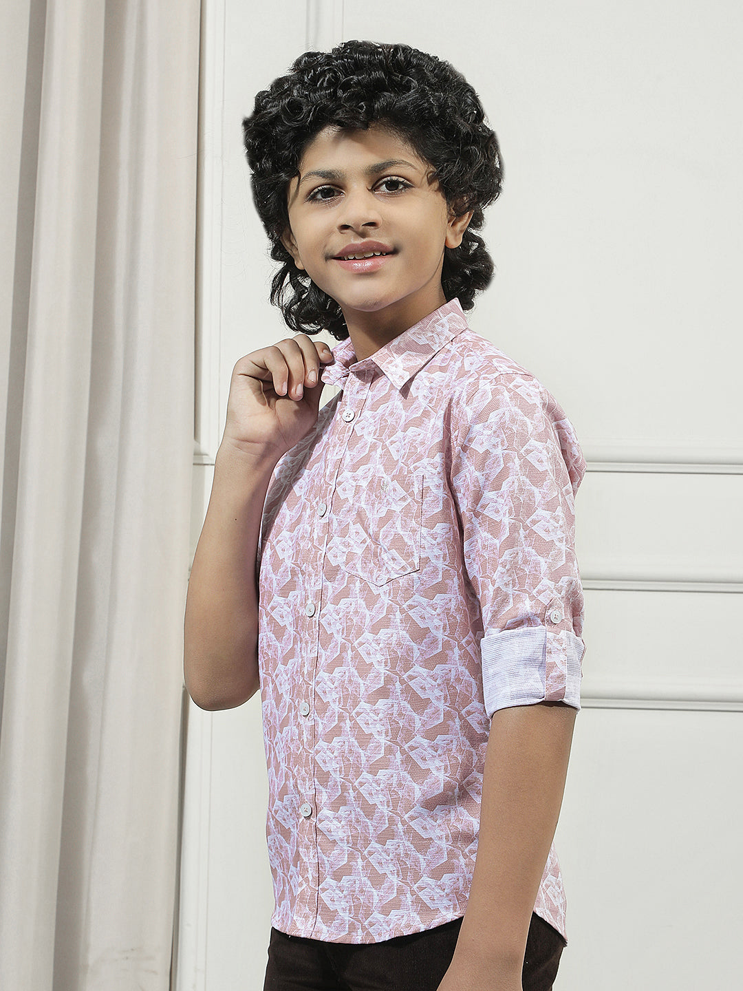 Mauve Pink Graphic Print Shirt