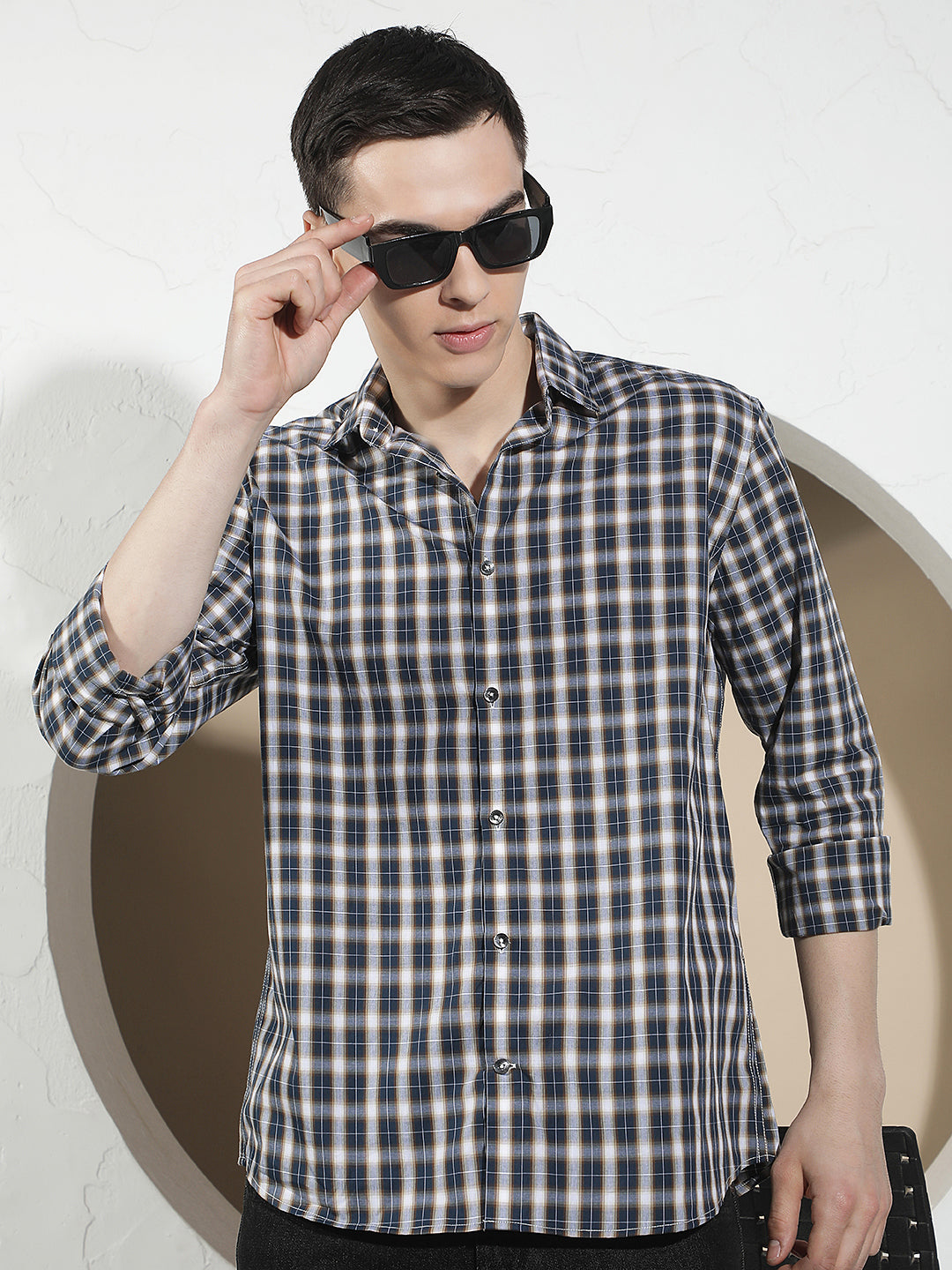 Blue Checked 100% Cotton Shirt
