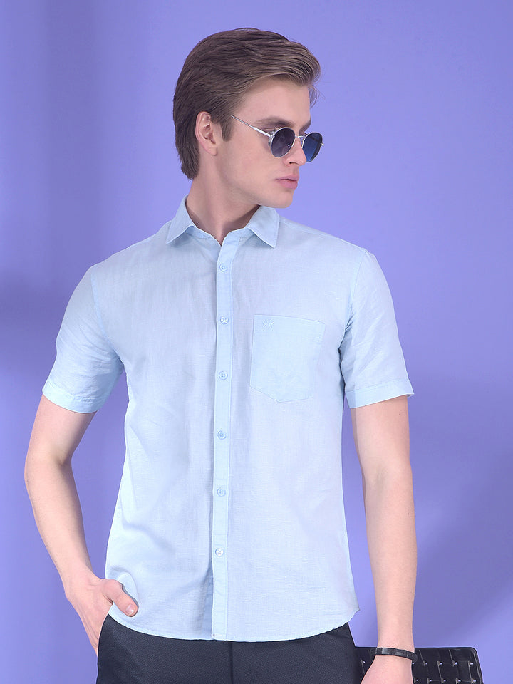 Celeste Blend Blue Linen Shirt