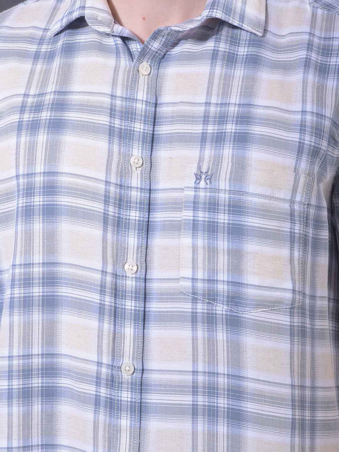 Blue Checked Linen Shirt