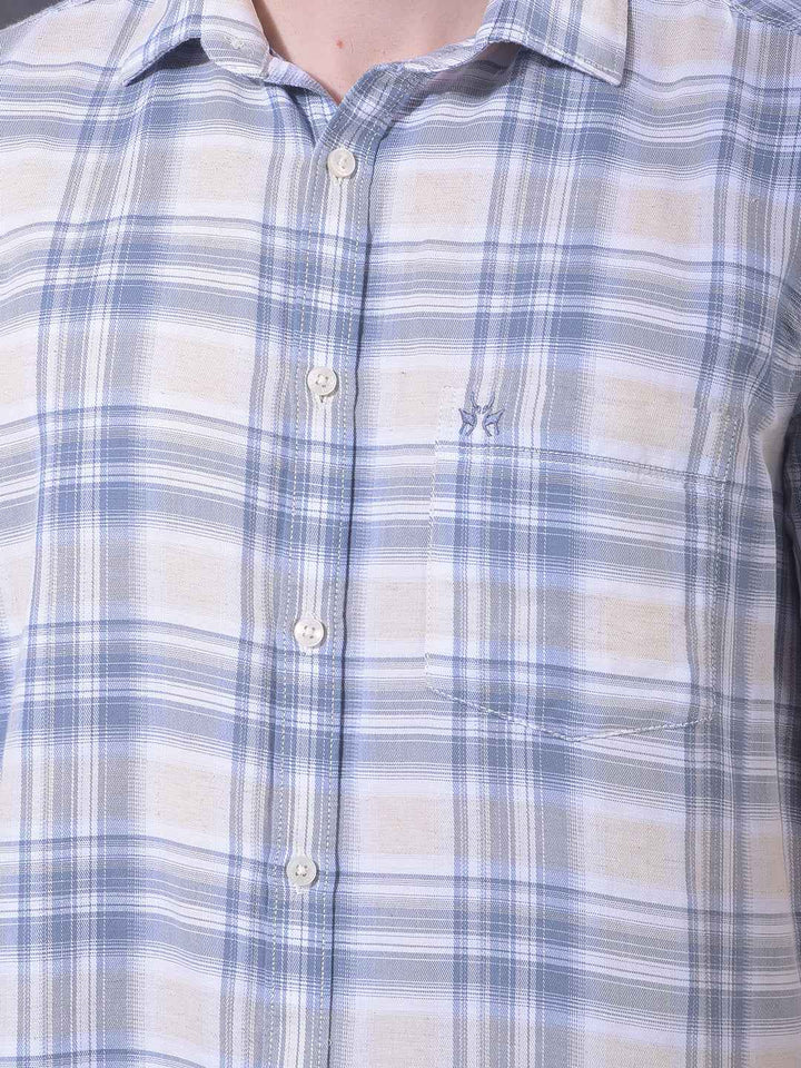 Blue Checked Linen Shirt
