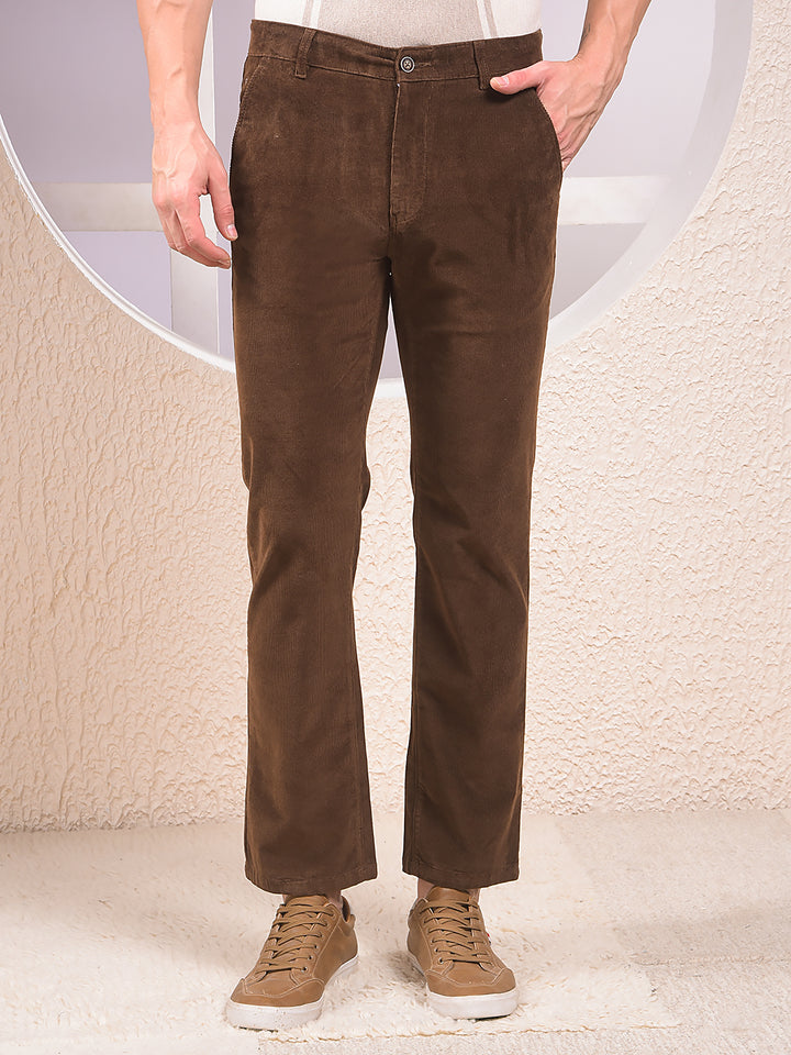 Brown Straight Corduroy Trousers