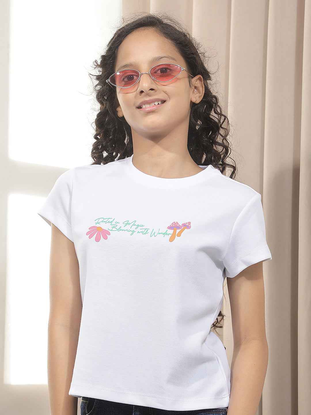 White Typographic Print T-Shirt