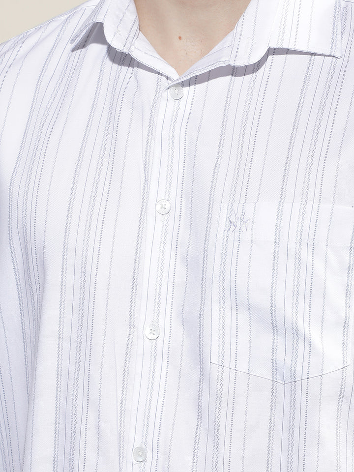 White Vertical Striped Shirt