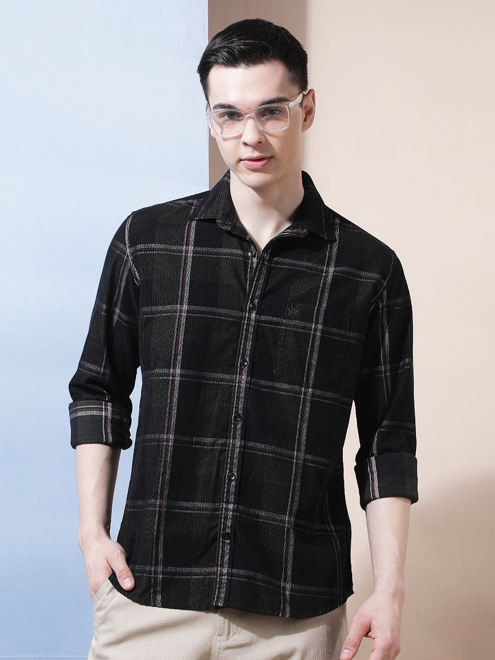 Green Checked Corduroy Shirt