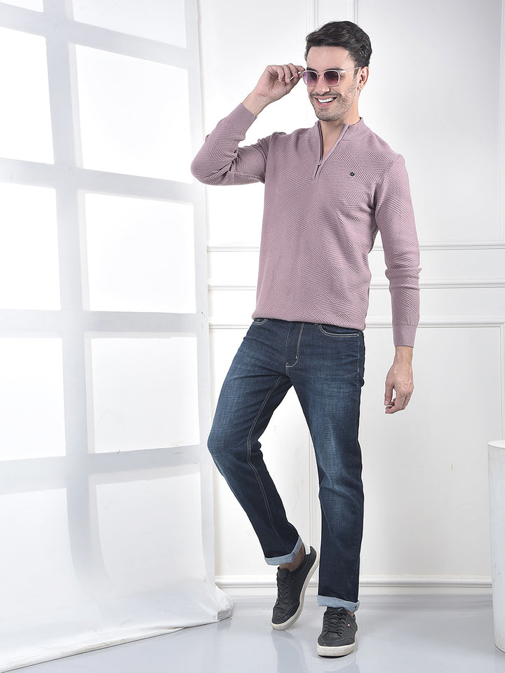 Modern Mauve Textured Sweater
