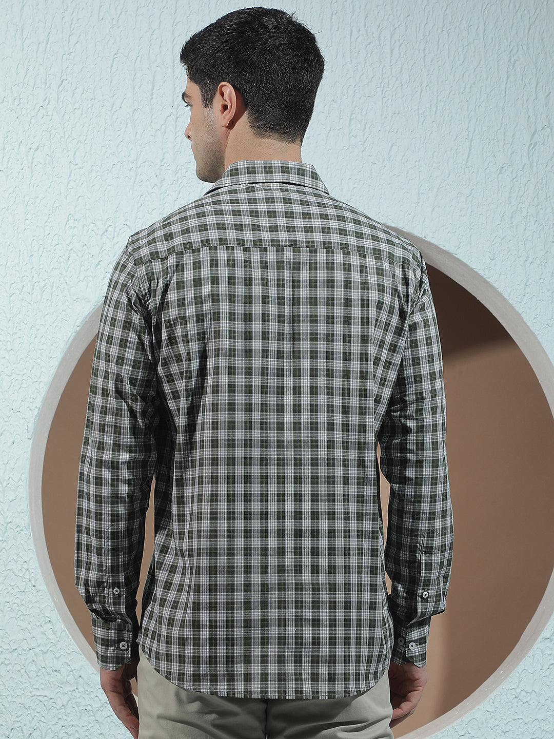 Green 100% Cotton Checked Shirt