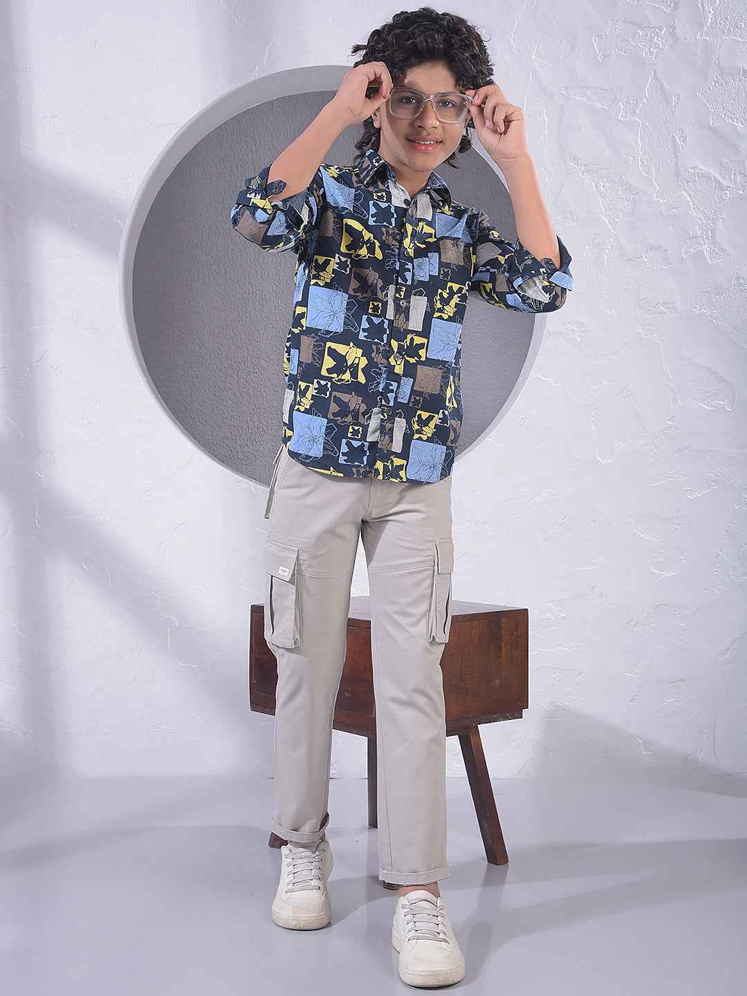 Soft Beige Utility Cargo Trousers