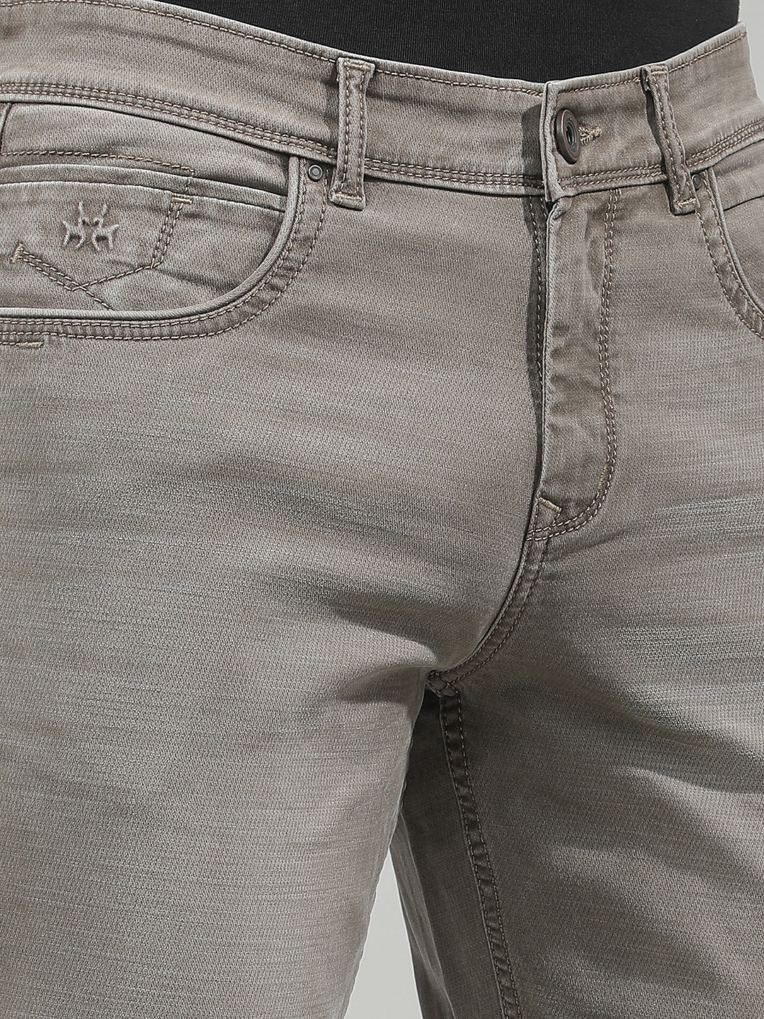 Sleek Safari Khaki Straight Jeans