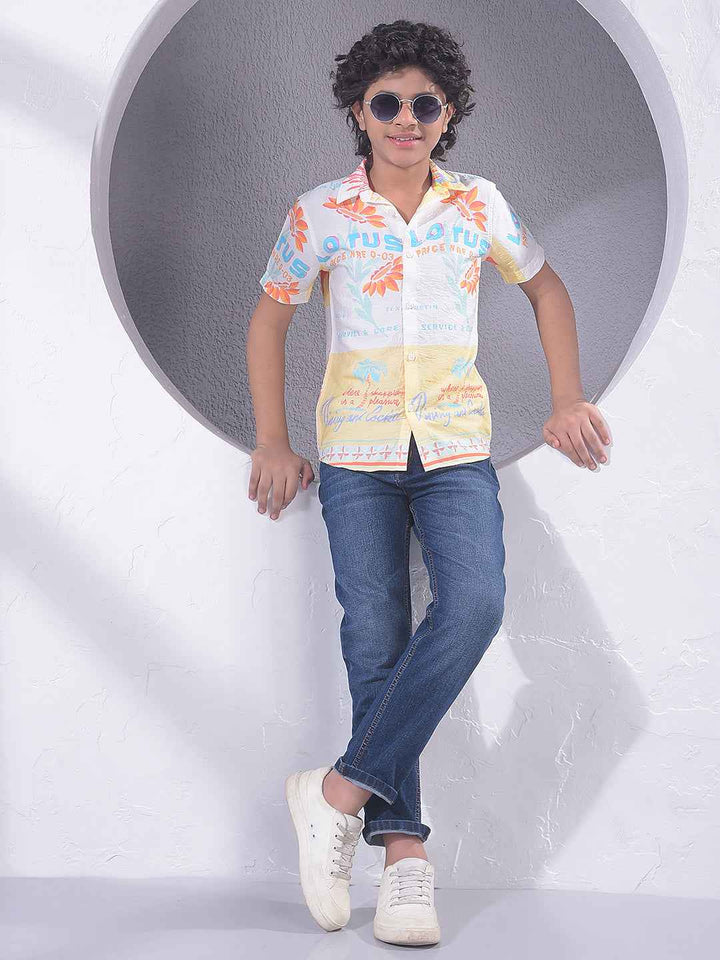 Multi-Color Typographic Print Shirt