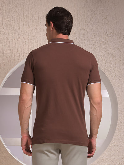 Brown Polo Neck T-Shirt
