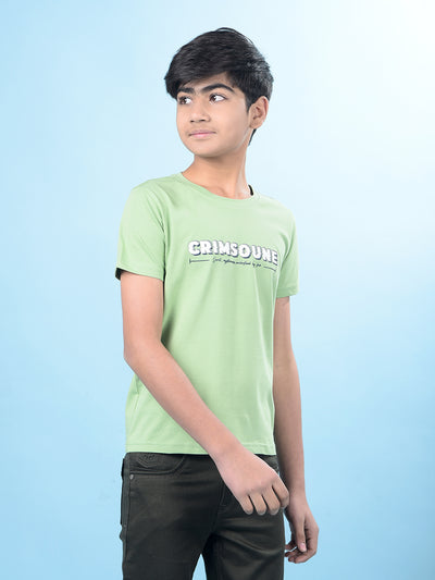 Green Typographic Print T-Shirt