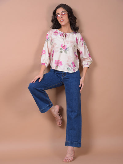 Blue Wide Leg 100% Cotton Jeans