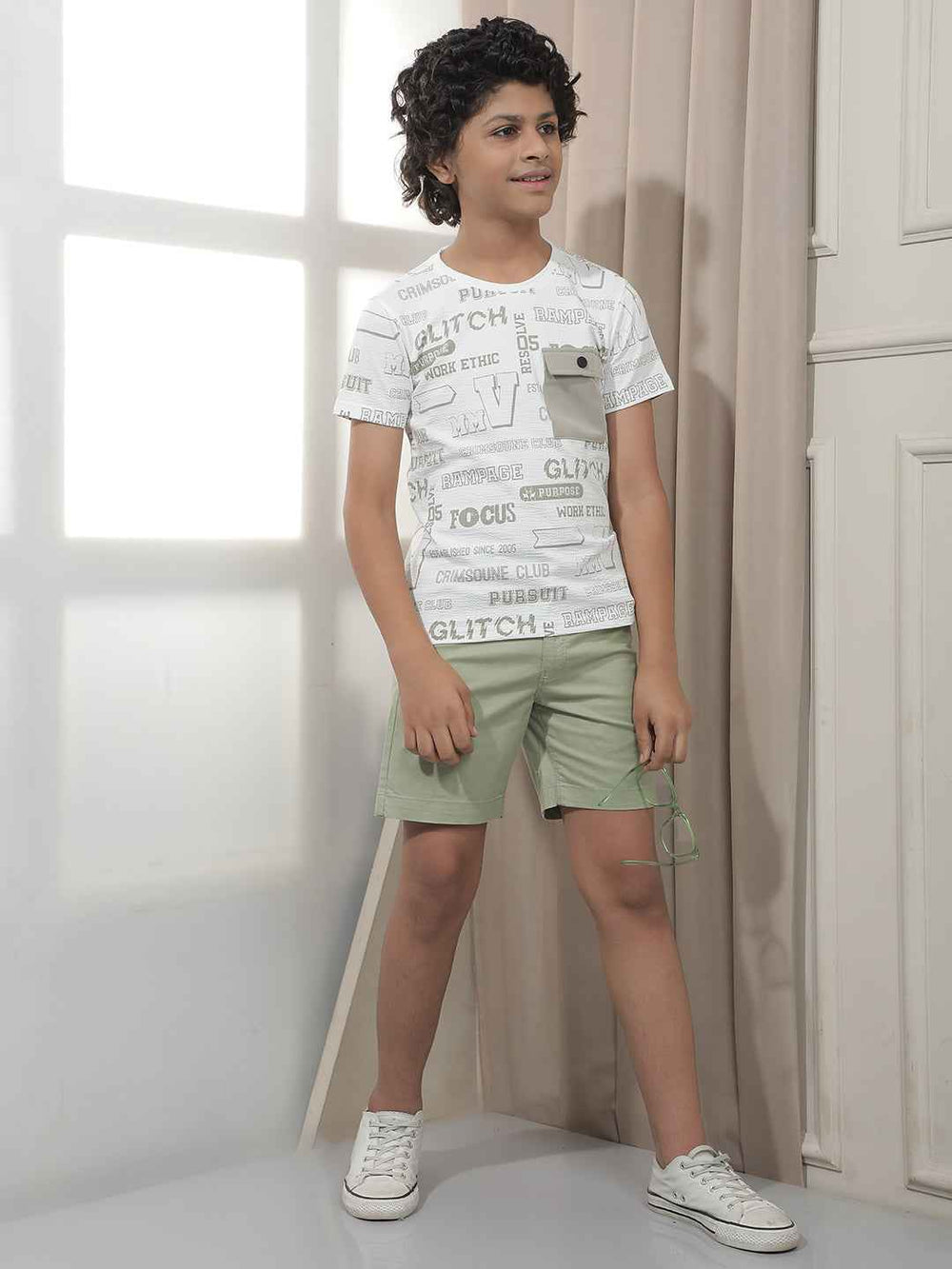 Olive Typographic Printed T-Shirt