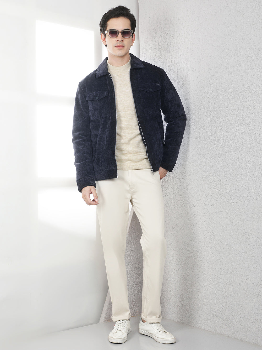 Navy Blue Cotton Shacket